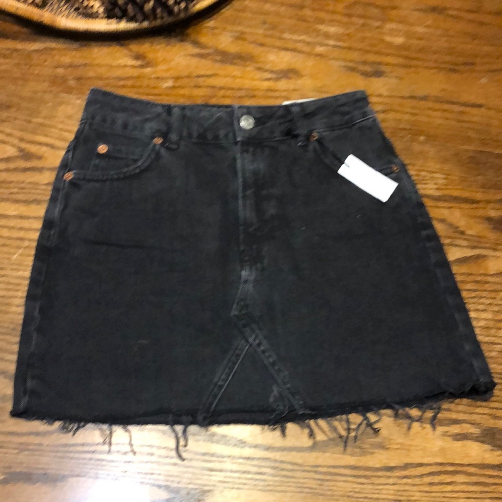 NWT Topshop Moto black denim skirt